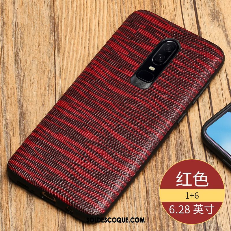 Coque Oneplus 6 Noir Étui Bordure Étui En Cuir Luxe Pas Cher