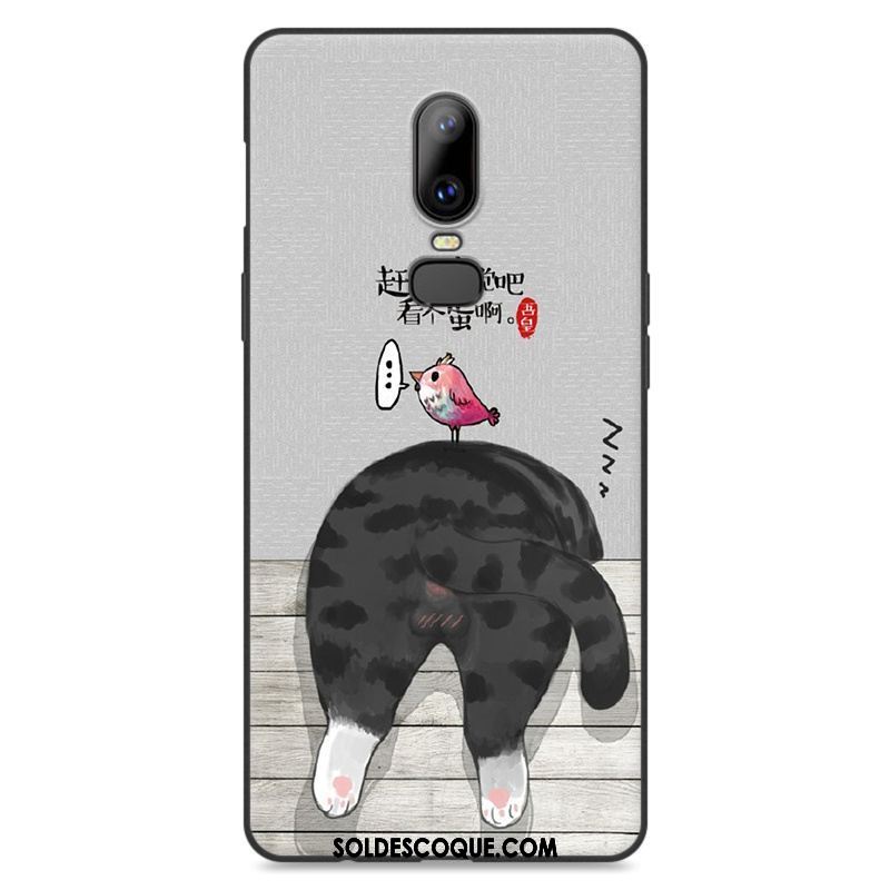 Coque Oneplus 6 Peinture Téléphone Portable Gris Drôle Incassable Soldes