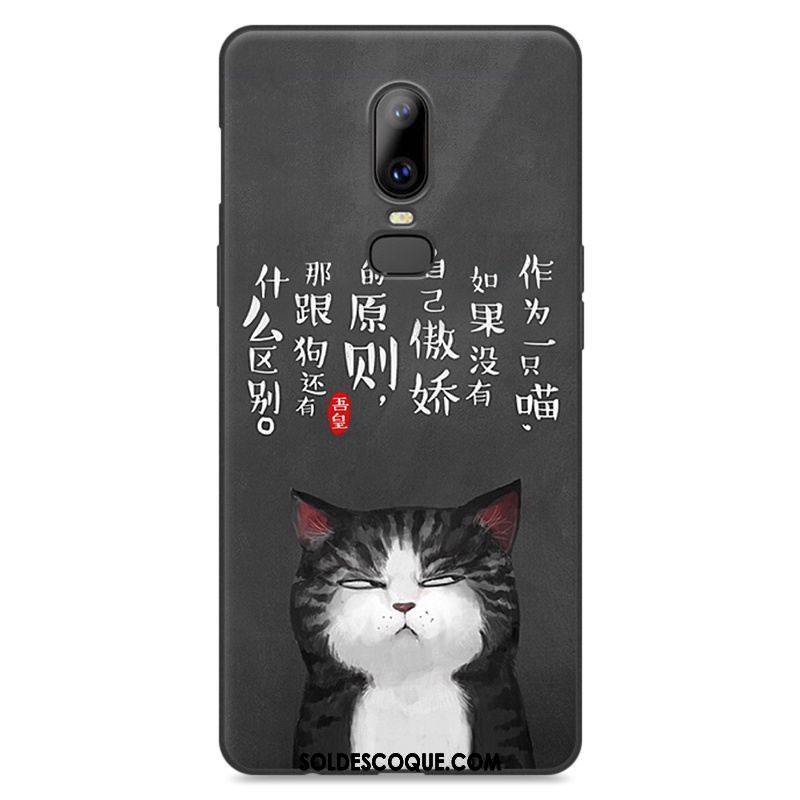 Coque Oneplus 6 Peinture Téléphone Portable Gris Drôle Incassable Soldes