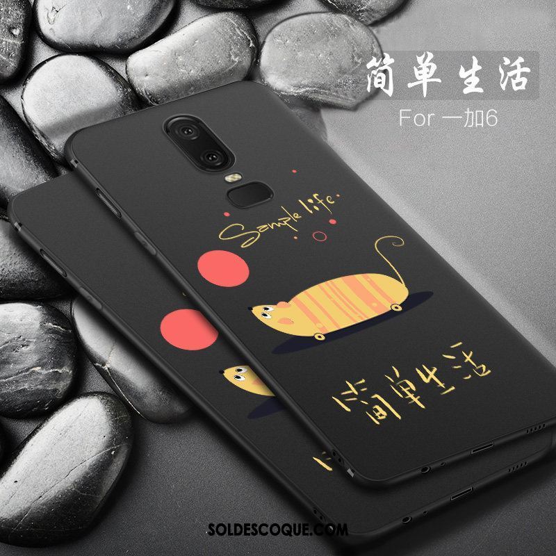 Coque Oneplus 6 Personnalité Incassable Protection Délavé En Daim Simple Soldes