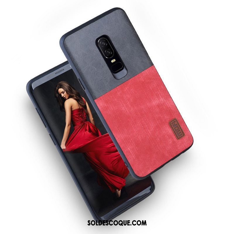 Coque Oneplus 6 Tout Compris Délavé En Daim Créatif Marque De Tendance Personnalité Housse Pas Cher