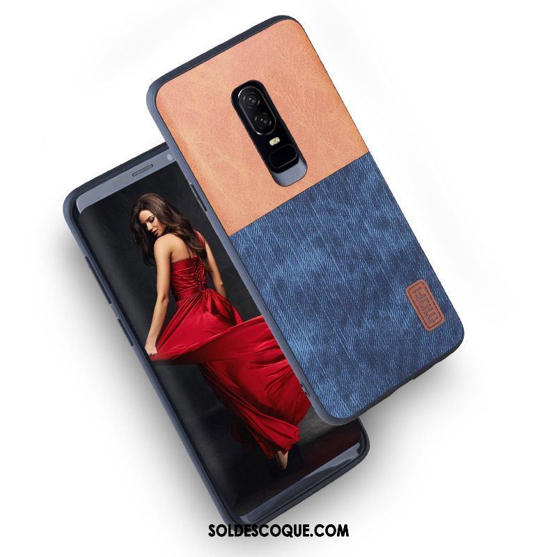 Coque Oneplus 6 Tout Compris Délavé En Daim Créatif Marque De Tendance Personnalité Housse Pas Cher