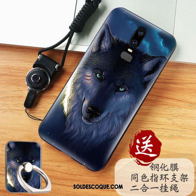 Coque Oneplus 6 Tout Compris Fluide Doux Bleu Personnalité Téléphone Portable Housse En Ligne