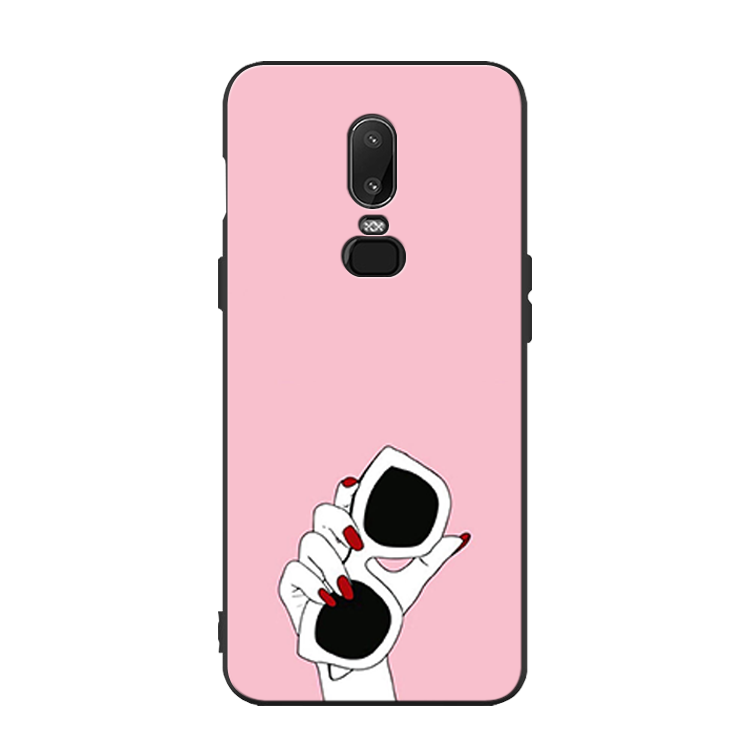 Coque Oneplus 6 Tout Compris Ornements Suspendus Rose Cœur Téléphone Portable En Vente