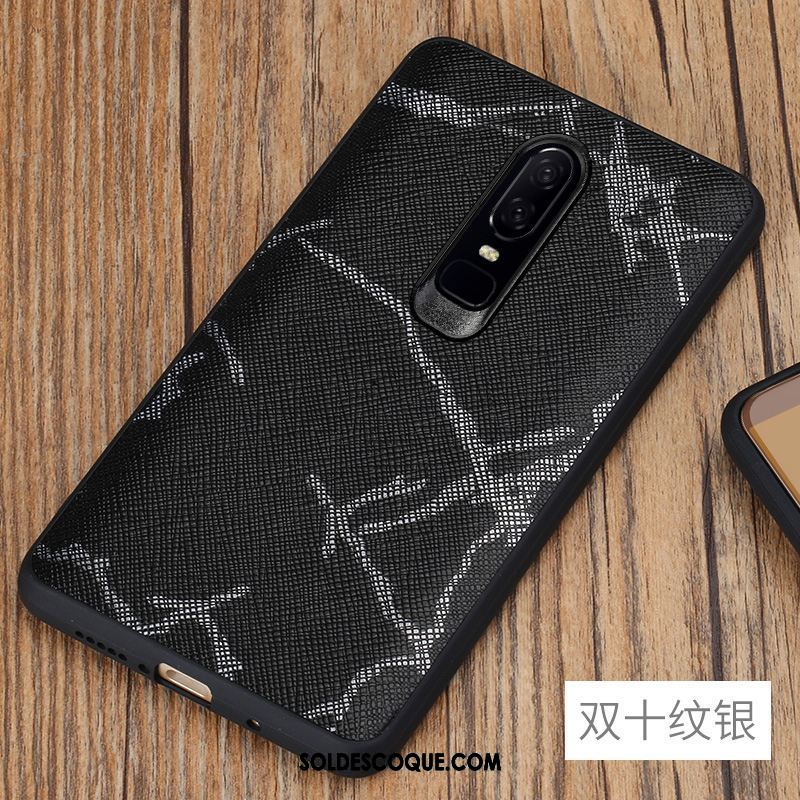 Coque Oneplus 6 Téléphone Portable Noir Étui En Cuir Mode France