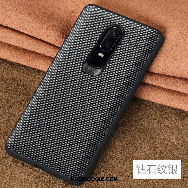 Coque Oneplus 6 Téléphone Portable Noir Étui En Cuir Mode France