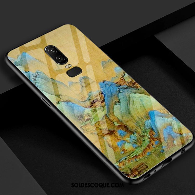 Coque Oneplus 6 Téléphone Portable Protection Art Verre Trempé Vintage Housse En Vente