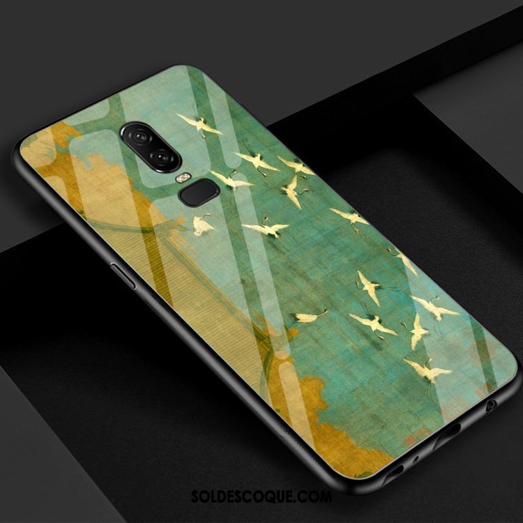 Coque Oneplus 6 Téléphone Portable Protection Art Verre Trempé Vintage Housse En Vente