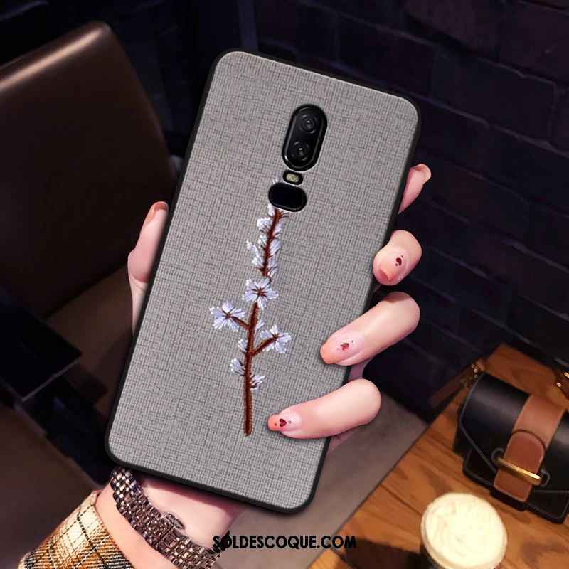 Coque Oneplus 6 Téléphone Portable Étui Tendance Gris Incassable Housse Pas Cher