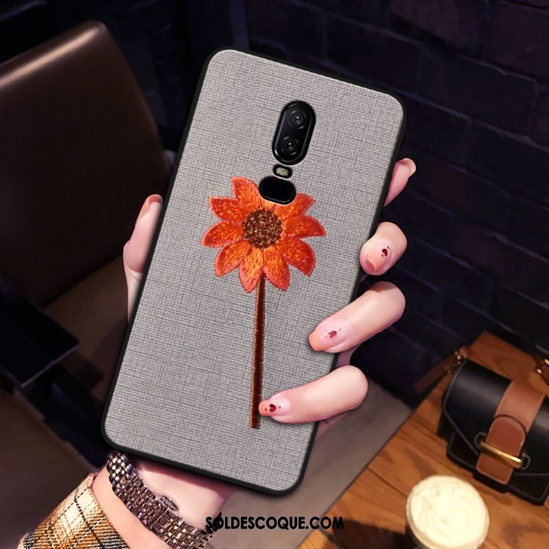 Coque Oneplus 6 Téléphone Portable Étui Tendance Gris Incassable Housse Pas Cher