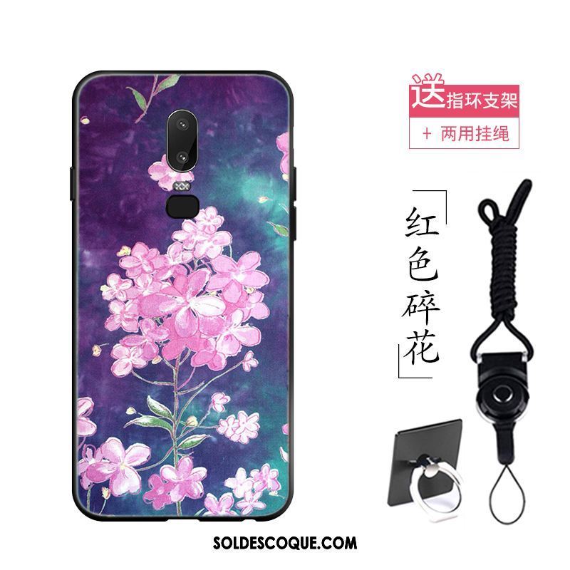 Coque Oneplus 6 Vintage Violet Protection Nouveau Silicone Pas Cher