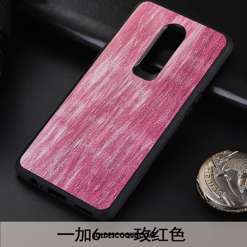 Coque Oneplus 6 Étui En Cuir Téléphone Portable Fluide Doux Tout Compris Rouge Pas Cher