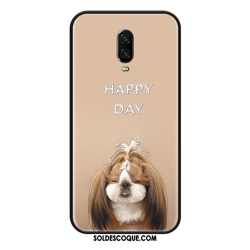 Coque Oneplus 6t Chiens Rouge Tendance Petit Fluide Doux Pas Cher