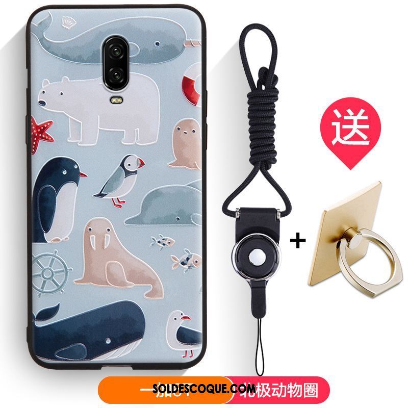 Coque Oneplus 6t Jours Noir Créatif Gaufrage Silicone Soldes