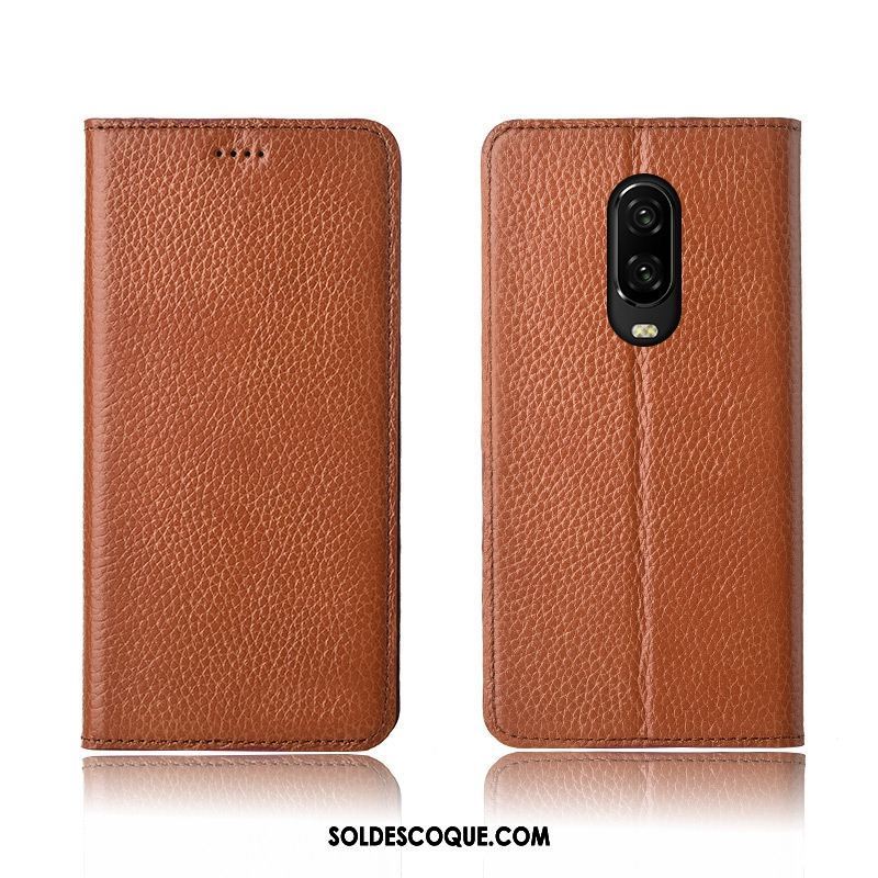 Coque Oneplus 6t Litchi Étui En Cuir Nouveau Tout Compris Téléphone Portable En Ligne