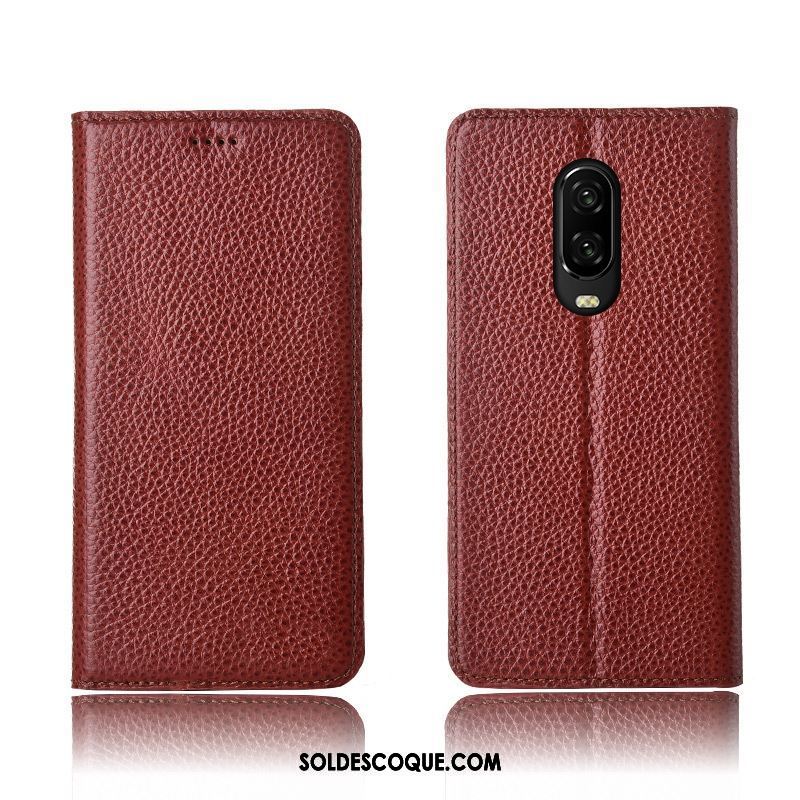 Coque Oneplus 6t Litchi Étui En Cuir Nouveau Tout Compris Téléphone Portable En Ligne