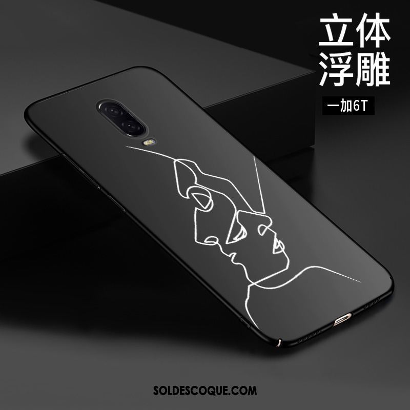 Coque Oneplus 6t Modèle Tout Compris Délavé En Daim Incassable Noir En Ligne