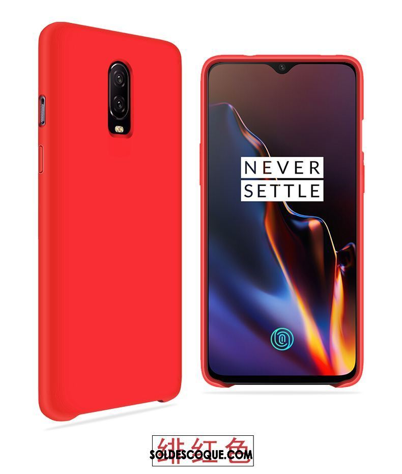 Coque Oneplus 6t Net Rouge Délavé En Daim Protection Personnalité Vert Housse Soldes