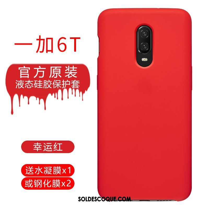 Coque Oneplus 6t Net Rouge Incassable Silicone Nouveau Étui En Vente