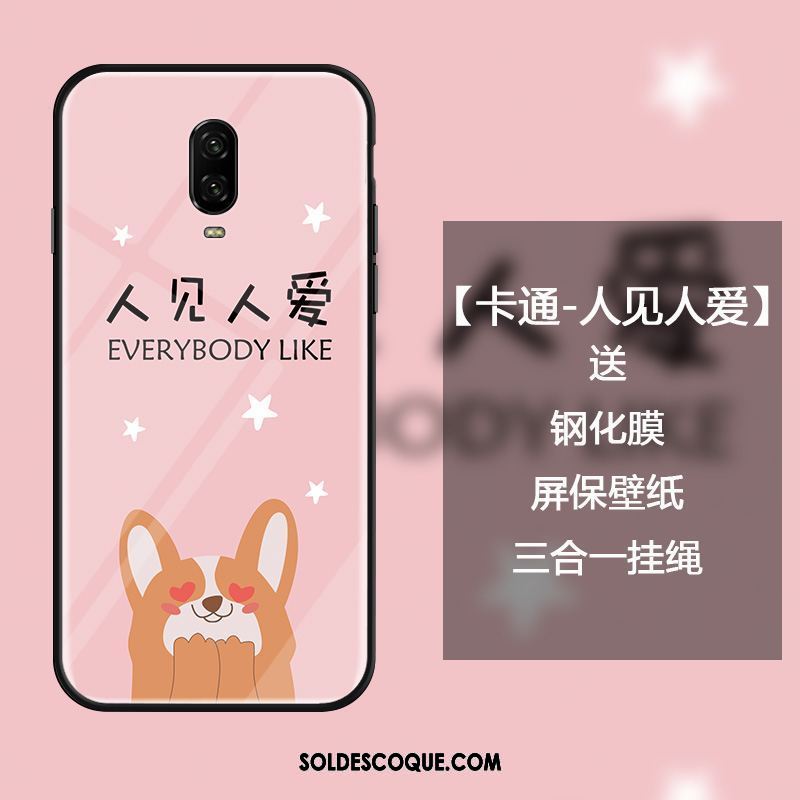 Coque Oneplus 6t Personnalité Étui Créatif Rose Mode Pas Cher