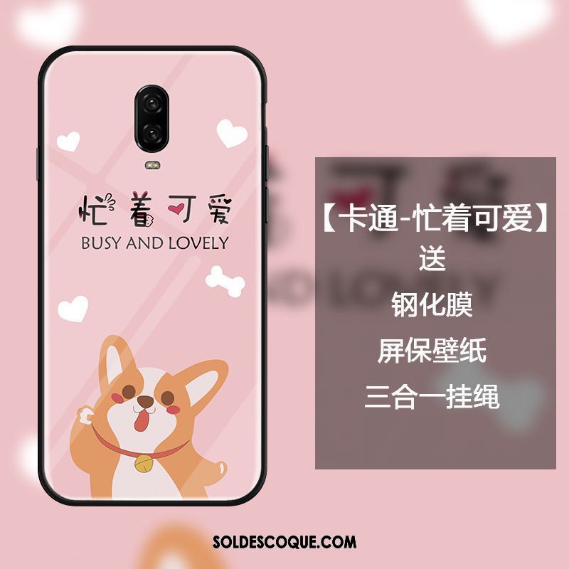 Coque Oneplus 6t Personnalité Étui Créatif Rose Mode Pas Cher