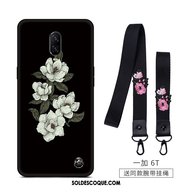 Coque Oneplus 6t Simple Rose Fluide Doux Vintage Frais Soldes