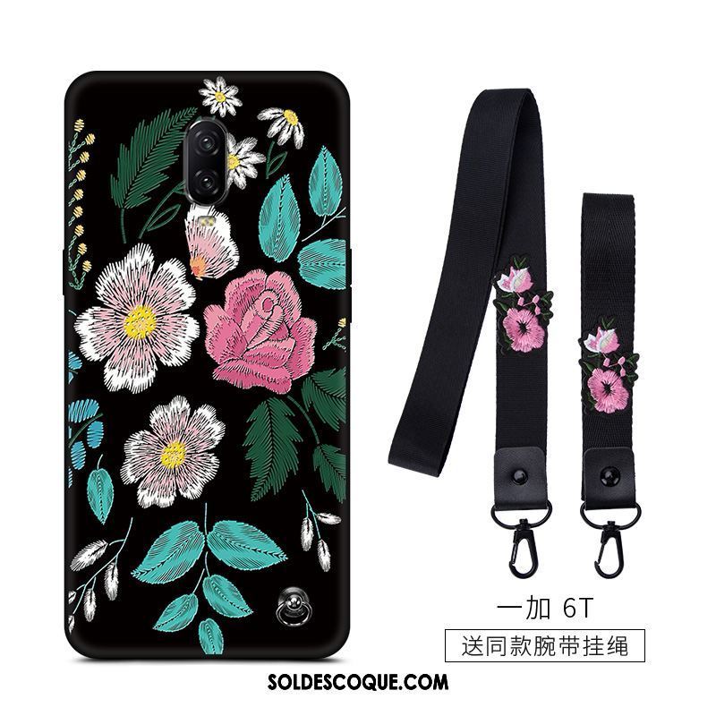 Coque Oneplus 6t Simple Rose Fluide Doux Vintage Frais Soldes