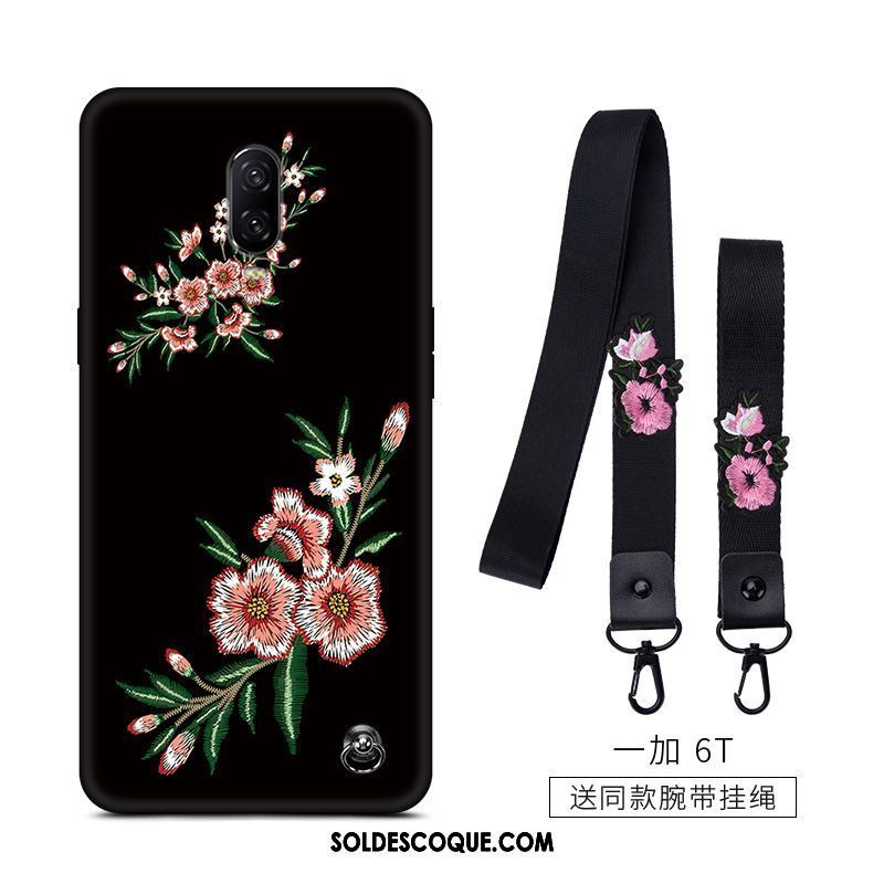 Coque Oneplus 6t Simple Rose Fluide Doux Vintage Frais Soldes