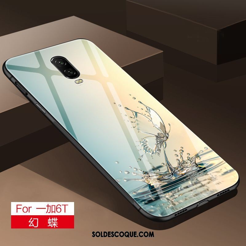 Coque Oneplus 6t Tendance Simple Net Rouge Personnalité Étui Housse Soldes