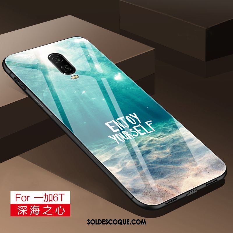 Coque Oneplus 6t Tendance Simple Net Rouge Personnalité Étui Housse Soldes