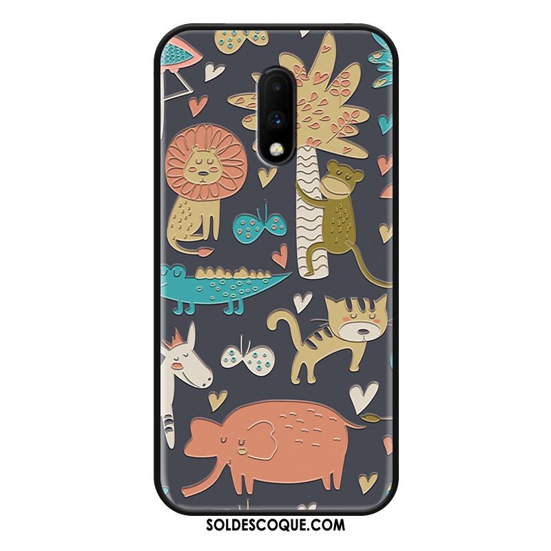 Coque Oneplus 7 Délavé En Daim Charmant Animal Protection Amoureux En Ligne