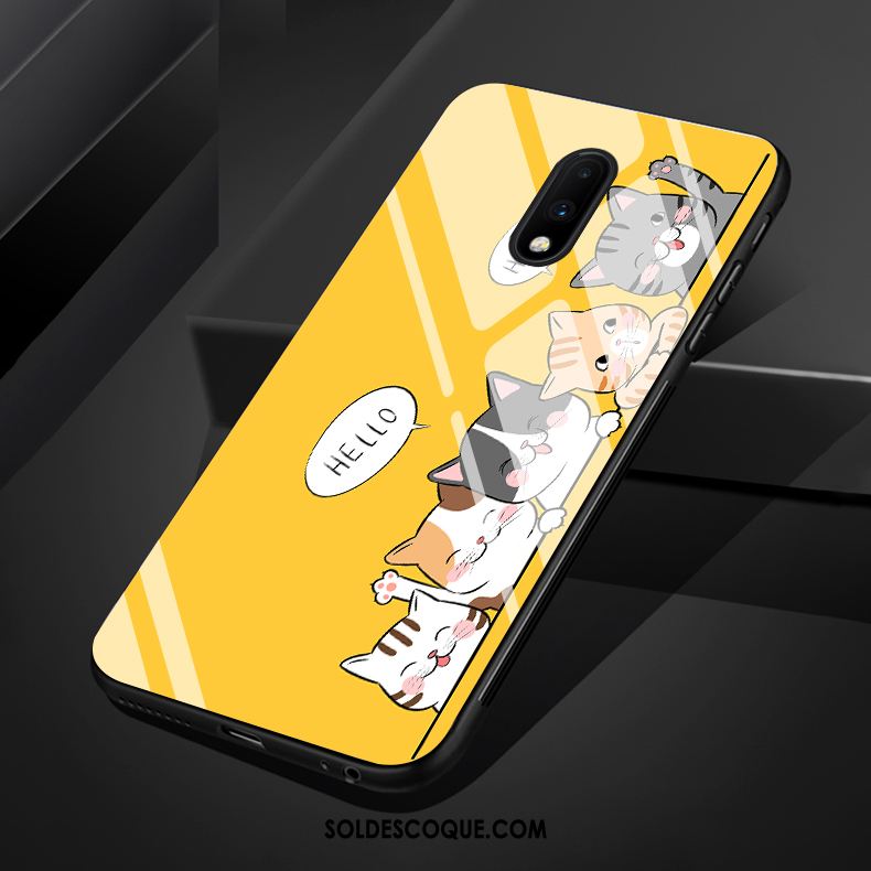 Coque Oneplus 7 Original Chat Étui Verre Mignonne Housse Soldes