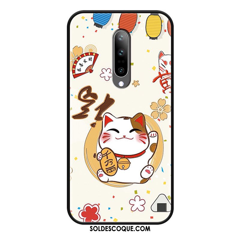 Coque Oneplus 7 Pro Chat Rouge Charmant Fluide Doux Étui Pas Cher