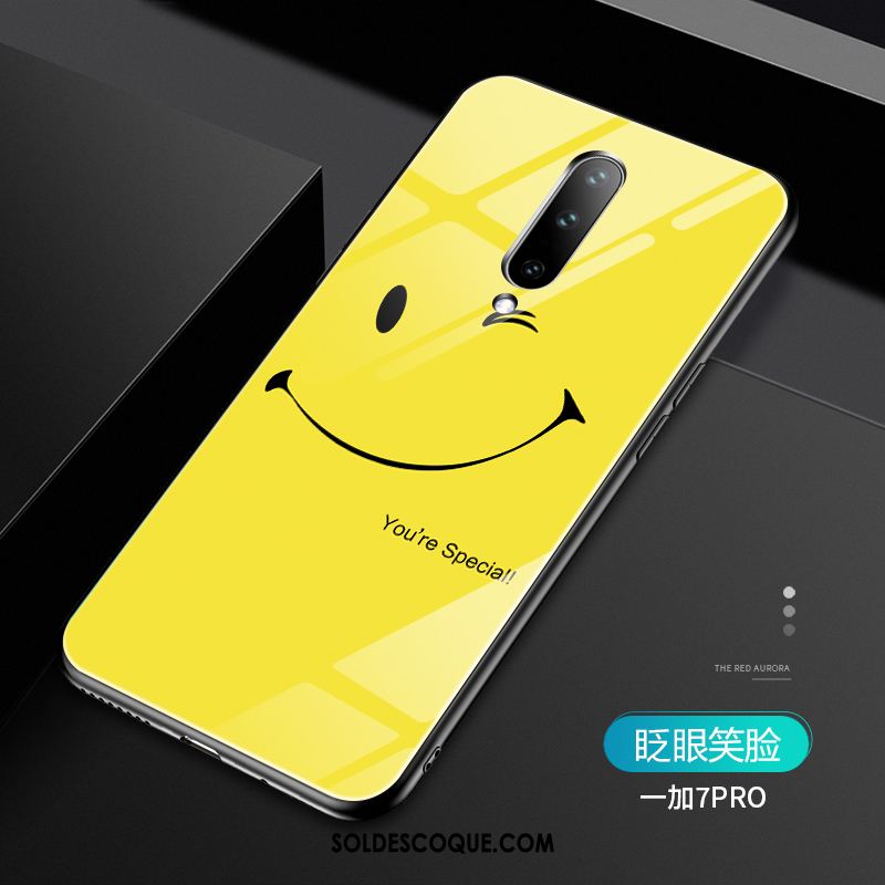 Coque Oneplus 7 Pro Net Rouge Difficile Amoureux Personnalité Souriant En Ligne