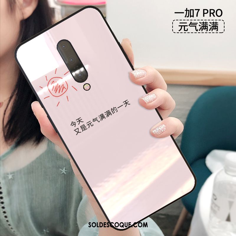 Coque Oneplus 7 Pro Silicone Délavé En Daim Incassable Rose Téléphone Portable Soldes