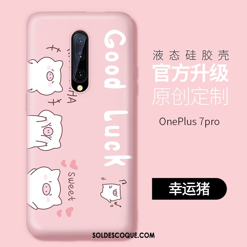 Coque Oneplus 7 Pro Silicone Très Mince Net Rouge Délavé En Daim Fluide Doux En Ligne