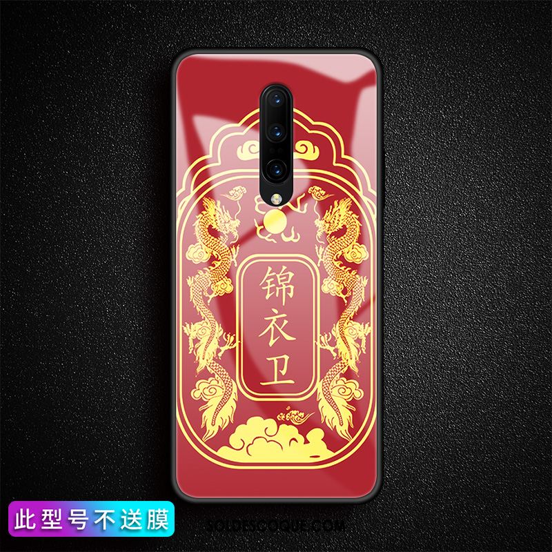 Coque Oneplus 7 Pro Tendance Net Rouge Simple Fluide Doux Silicone Soldes