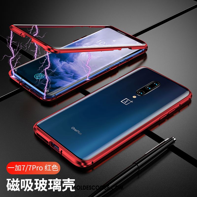 Coque Oneplus 7 Pro Étui Tout Compris Net Rouge Verre Téléphone Portable Soldes