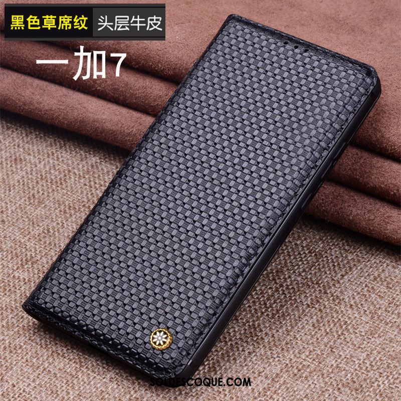 Coque Oneplus 7 Tout Compris Cuir Véritable Incassable Membrane Étui En Cuir En Vente