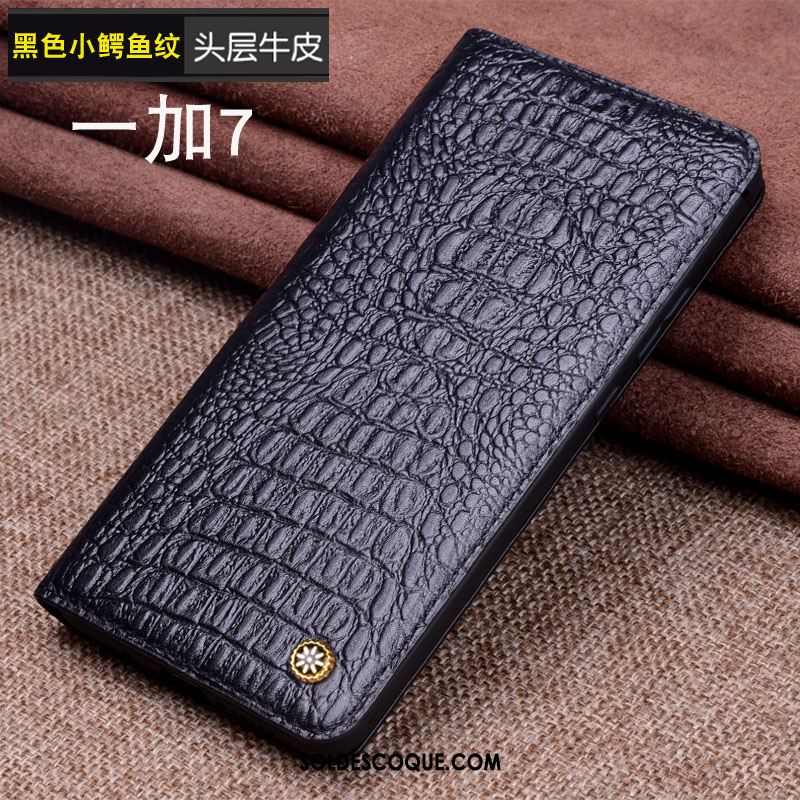 Coque Oneplus 7 Tout Compris Cuir Véritable Incassable Membrane Étui En Cuir En Vente