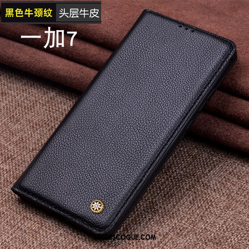 Coque Oneplus 7 Tout Compris Cuir Véritable Incassable Membrane Étui En Cuir En Vente