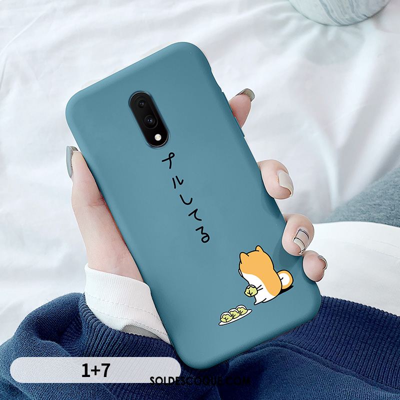 Coque Oneplus 7 Tout Compris Dessin Animé Silicone Bleu Téléphone Portable Housse En Ligne