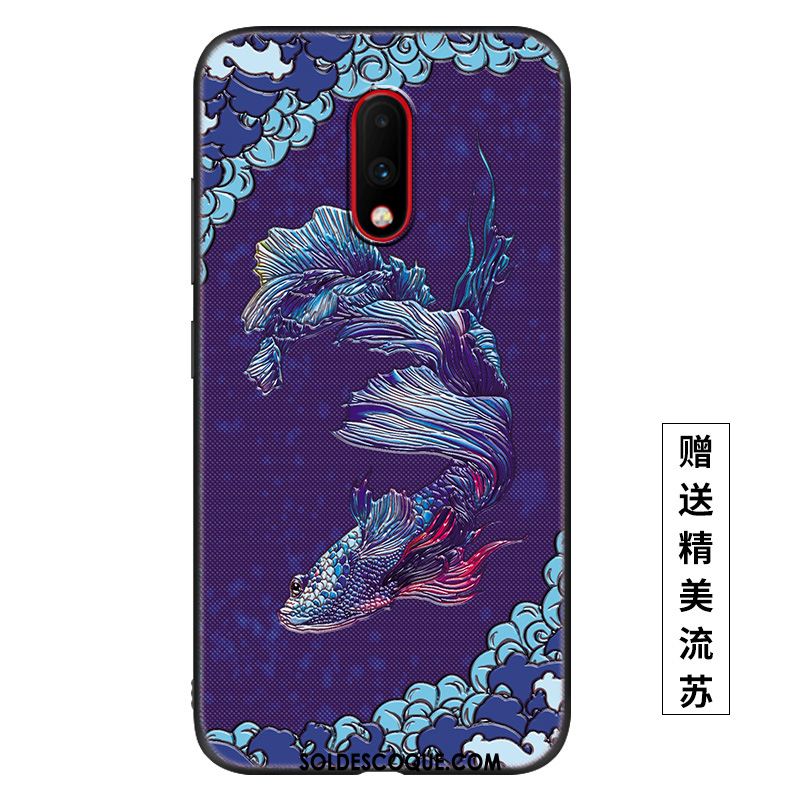 Coque Oneplus 7 Violet Très Mince Créatif Vent Téléphone Portable Housse En Vente