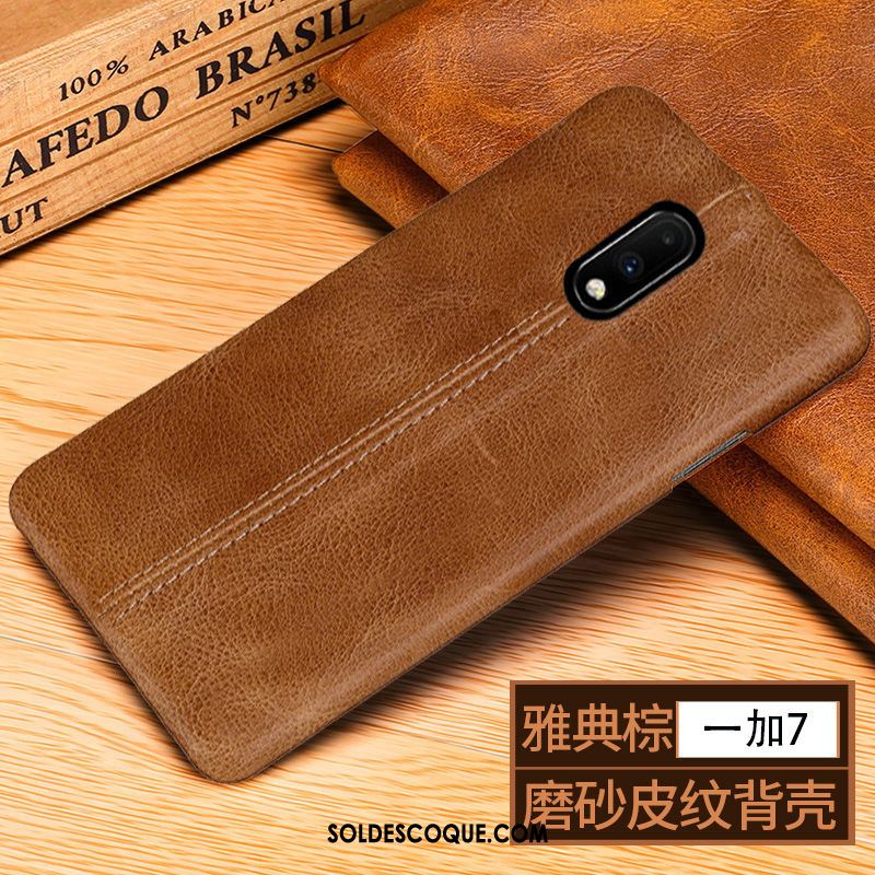 Coque Oneplus 7 Élégant Étui En Cuir Business Vintage Sac Pas Cher