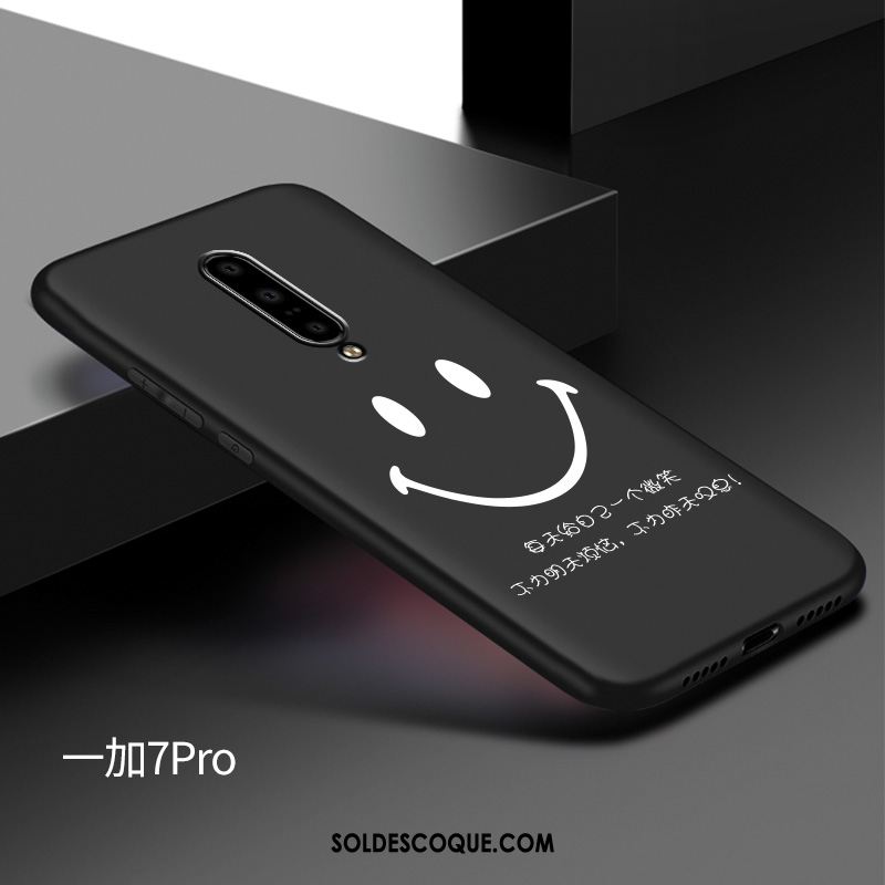 Coque Oneplus 7 Étui Délavé En Daim Silicone Noir Tout Compris Pas Cher