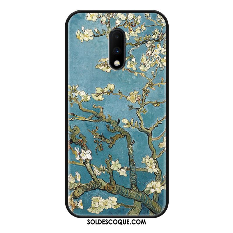 Coque Oneplus 7 Étui Vert Vintage Blanc Style Chinois En Vente