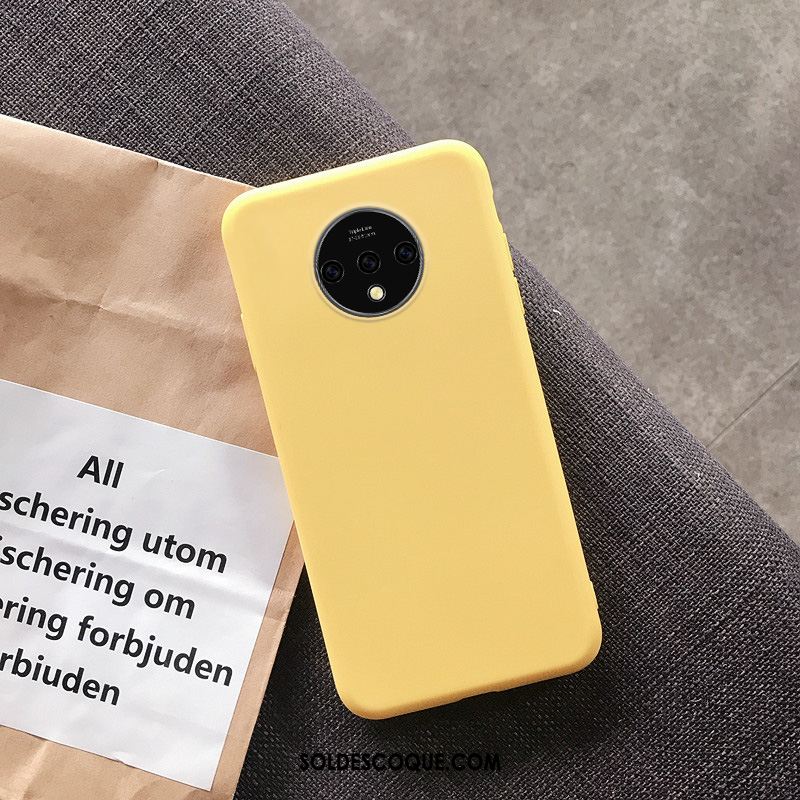 Coque Oneplus 7t Couleur Unie Incassable Protection Jaune Marque De Tendance France