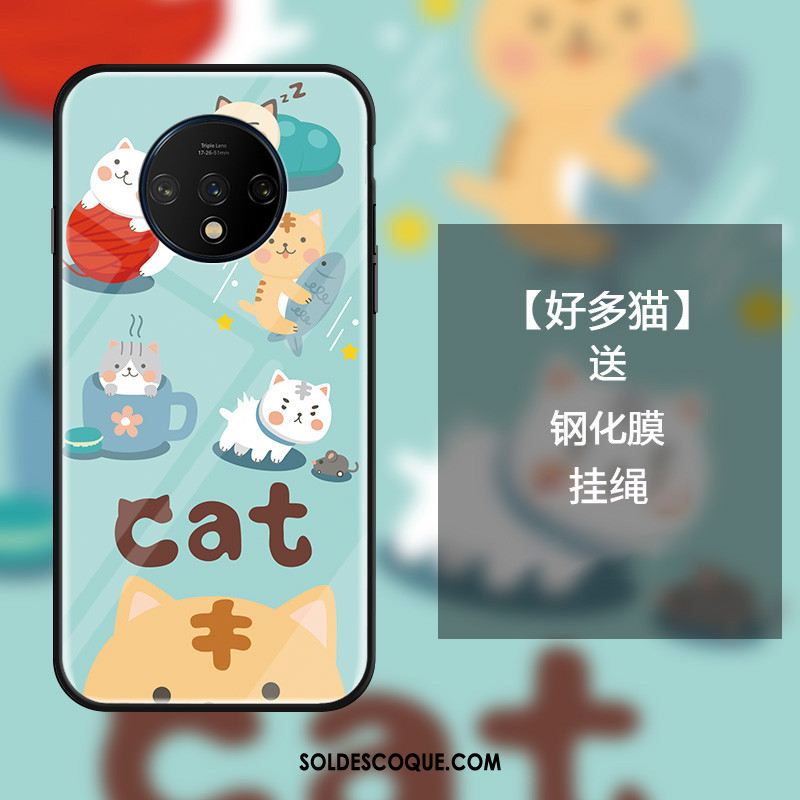 Coque Oneplus 7t Incassable Charmant Dessin Animé Verre Téléphone Portable Housse Pas Cher