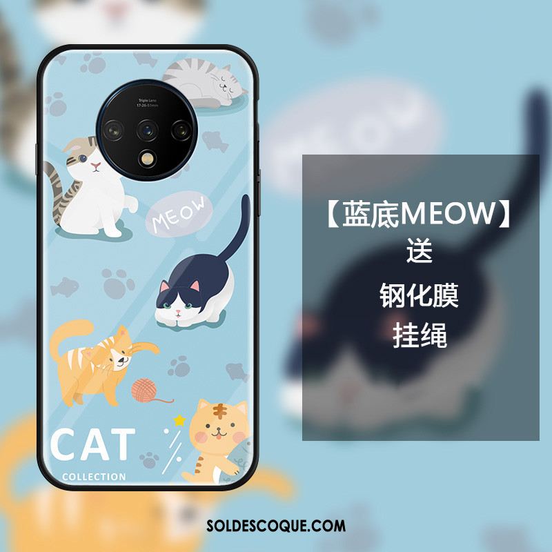 Coque Oneplus 7t Incassable Charmant Dessin Animé Verre Téléphone Portable Housse Pas Cher