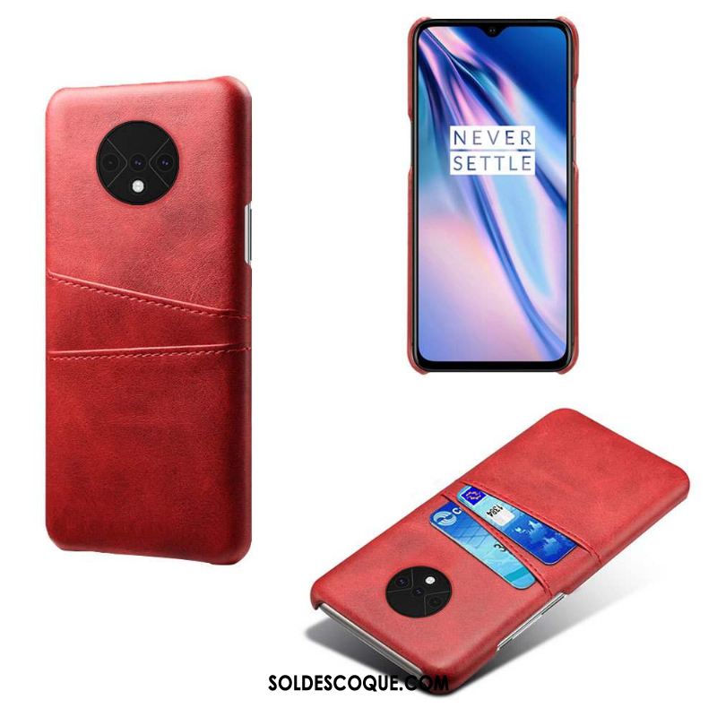 Coque Oneplus 7t Incassable Rouge Nouveau Protection Carte Pas Cher